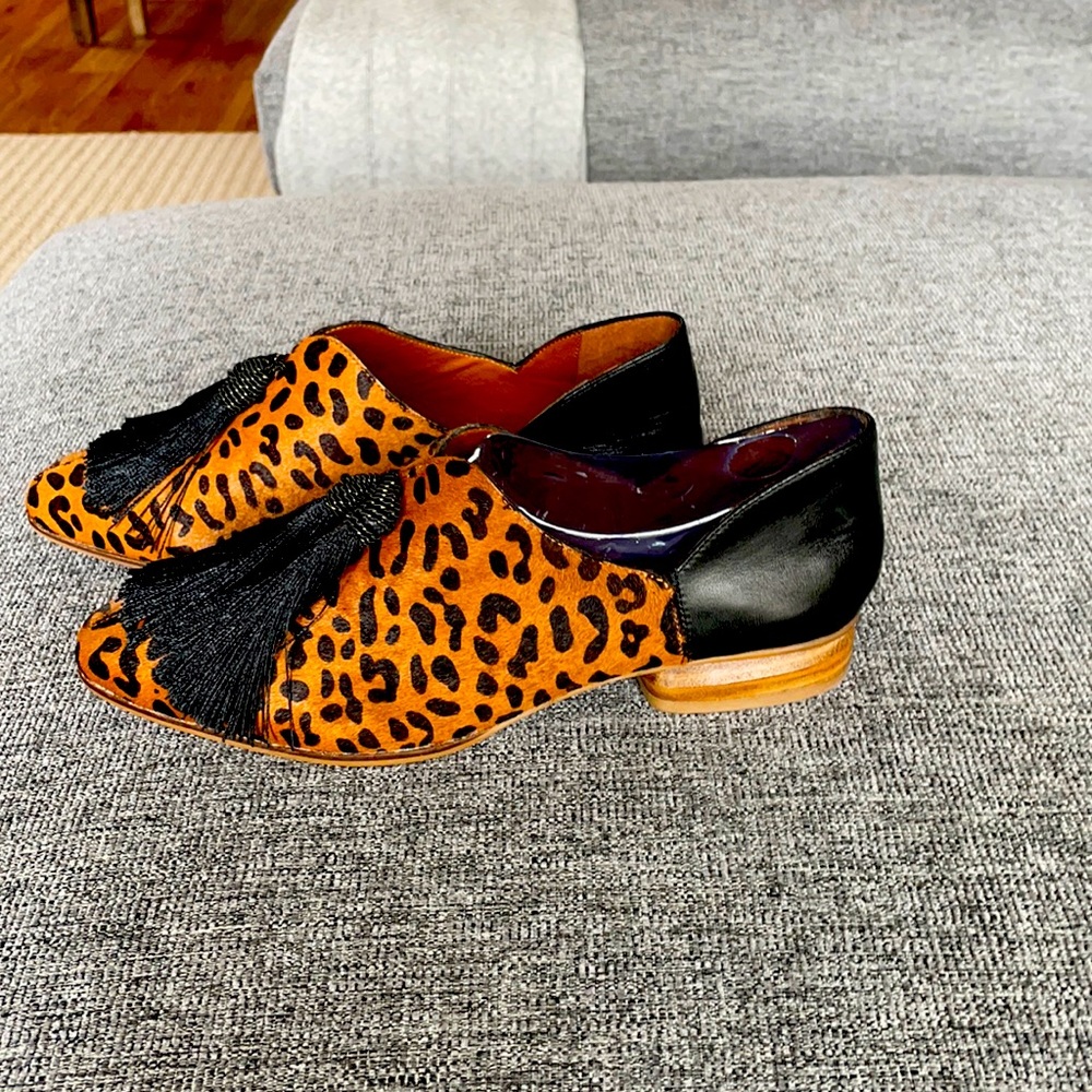 New Leopard Calf Hair/Leather Sz 8 shoes